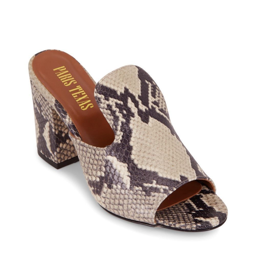 PARIS TEXAS Python Snakeskin Leather mules